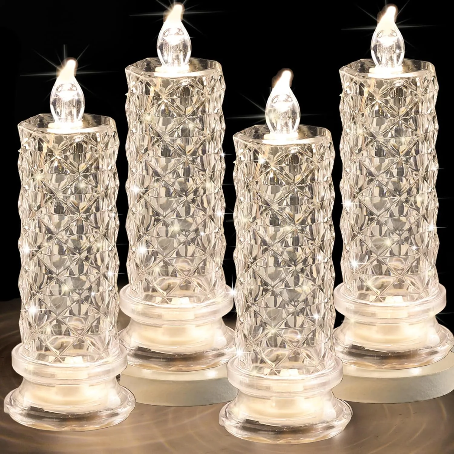 SupBri Clear LED Flameless Candles (4-Pack)