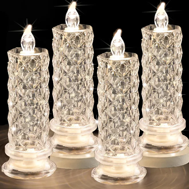 SupBri Clear LED Flameless Candles (4-Pack)