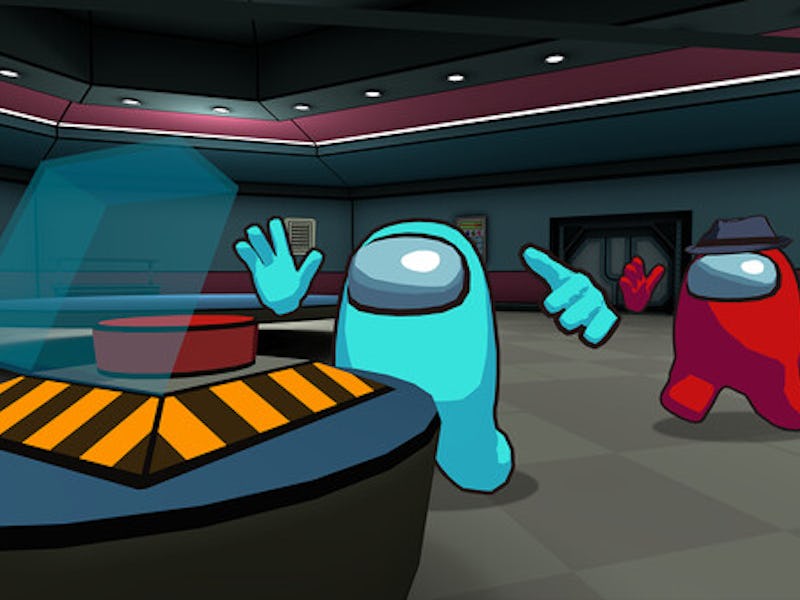 A player right before they hit the emergency meeting button