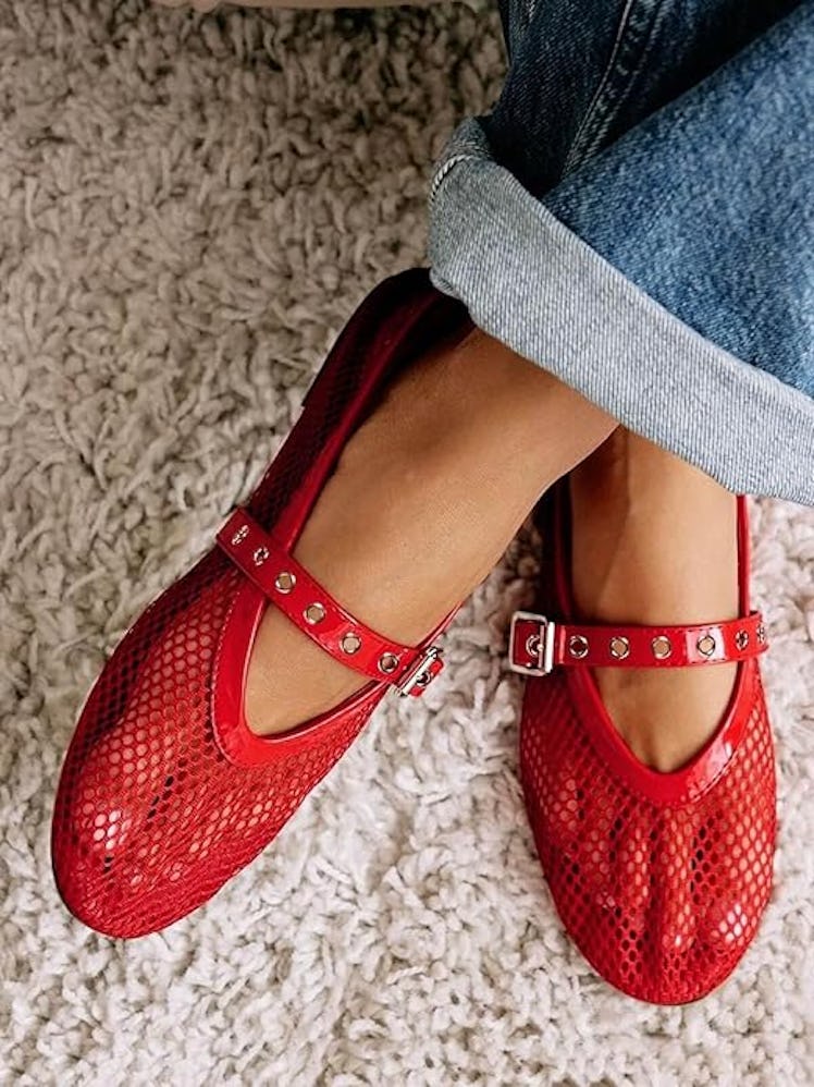 Coutgo Mesh Mary Jane Flats