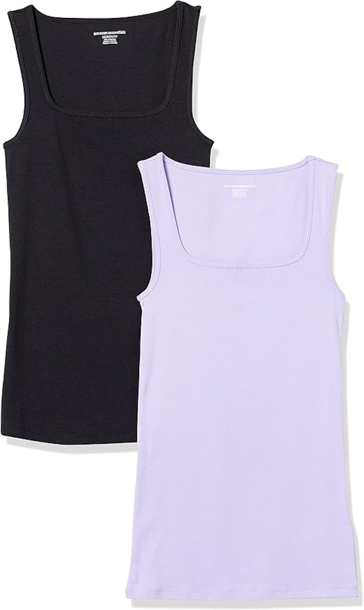 Amazon Essentials Slim Fit Square Neck Tanks (2-Pack)