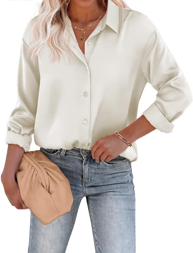 Chigant Blouse Satin Button Down