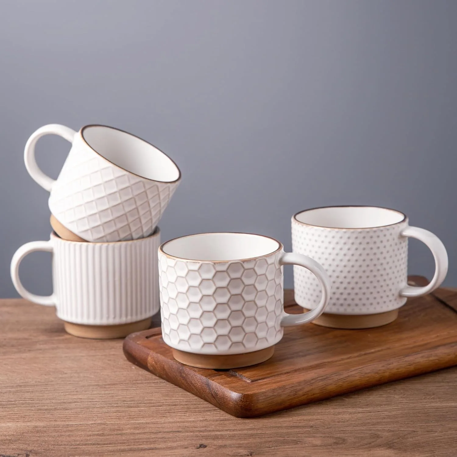 GBHOME Stackable Coffee Mugs (Set of 4)