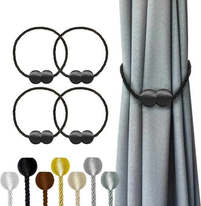 Hion Magnetic Curtain Tiebacks (4-Pack)