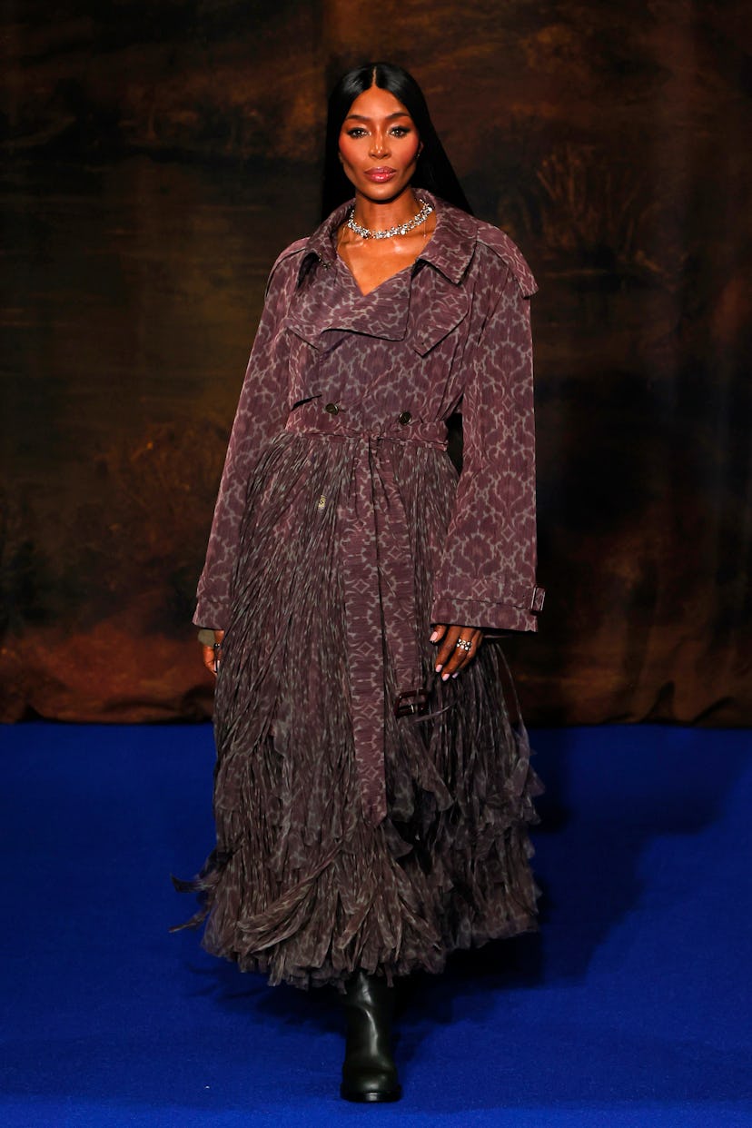 Naomi Campbell walks the runway at the Burberry show during London Fashion Week February 2025 at Tat...