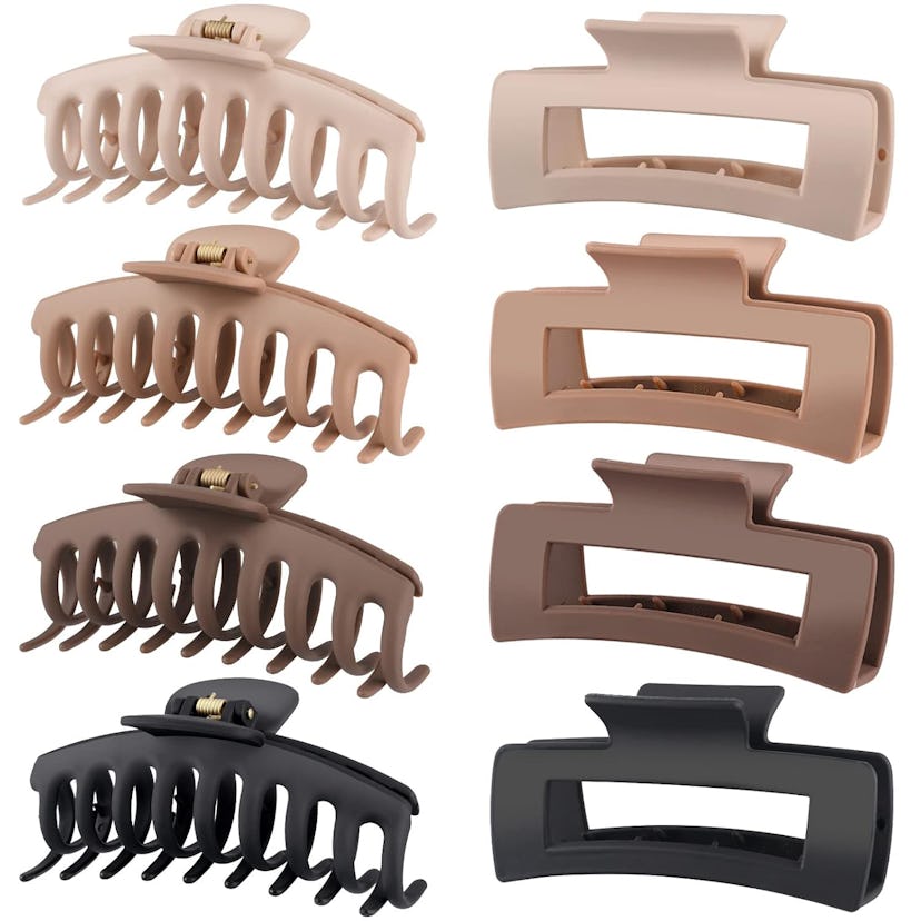 LuSeren Large Hair Claw Clips (8-Pack)