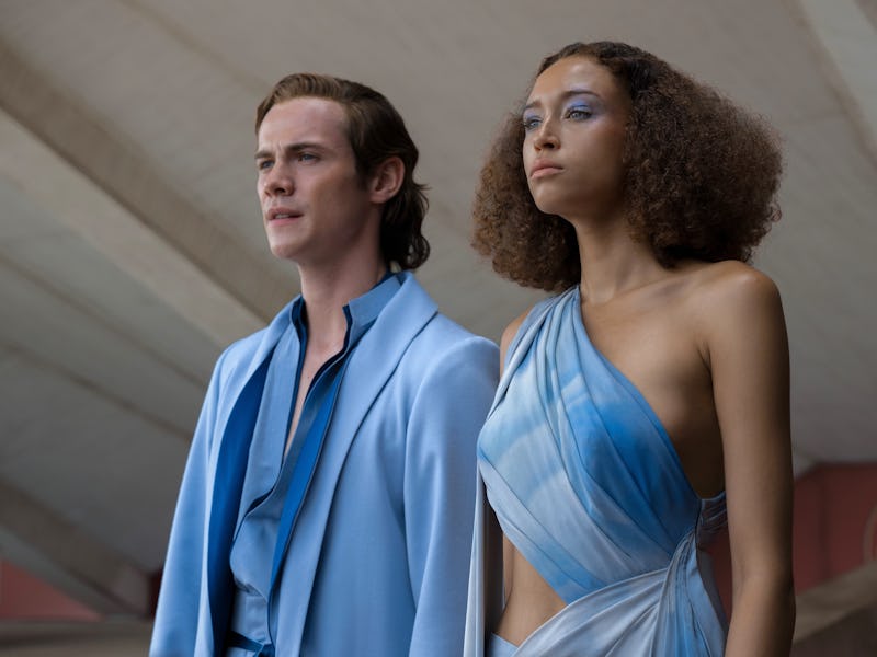 Cassian Bilton and Ella-Rae Smith in 'Foundation' Season 2.