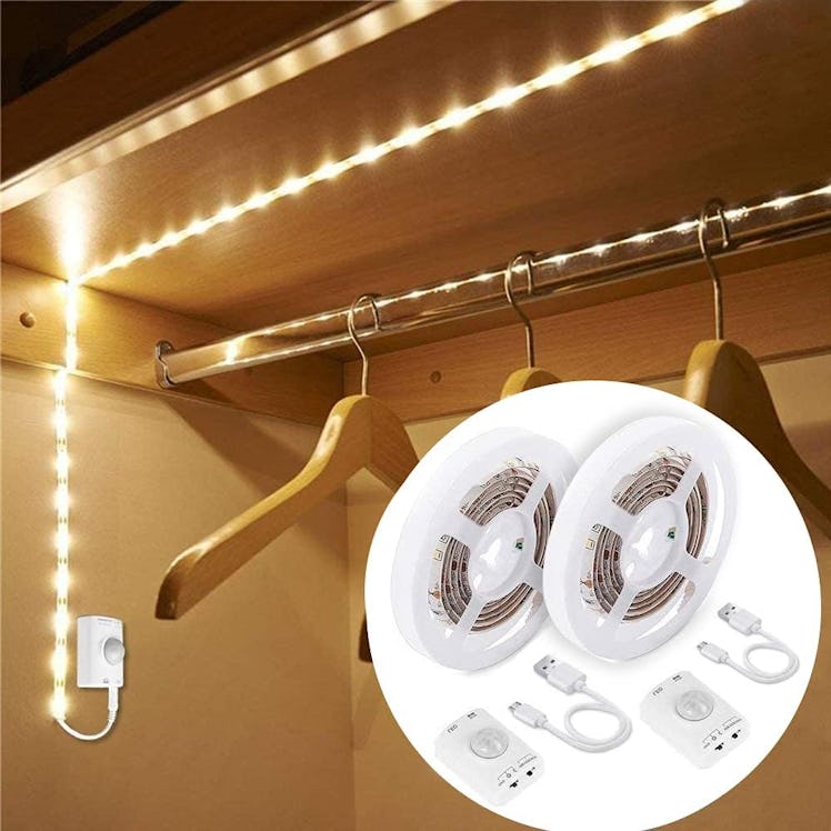 LUXJET Warm-White Motion Sensor LED Strip Lights (2-Pack)