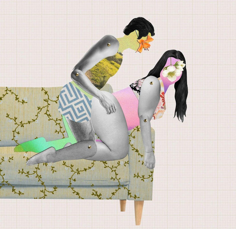 Sofa brace is a great sex position for new partners.