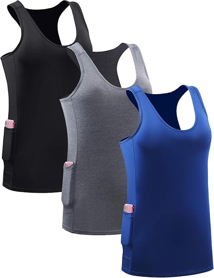 NELEUS Racerback Yoga Workout Tank Top (3-Pack)