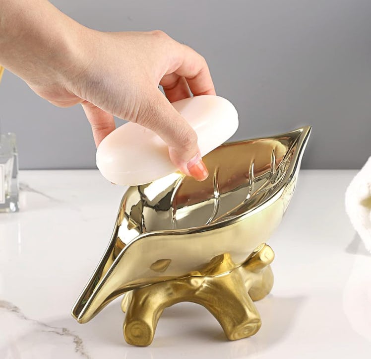 JUXYES Ceramic Soap Dish Holder