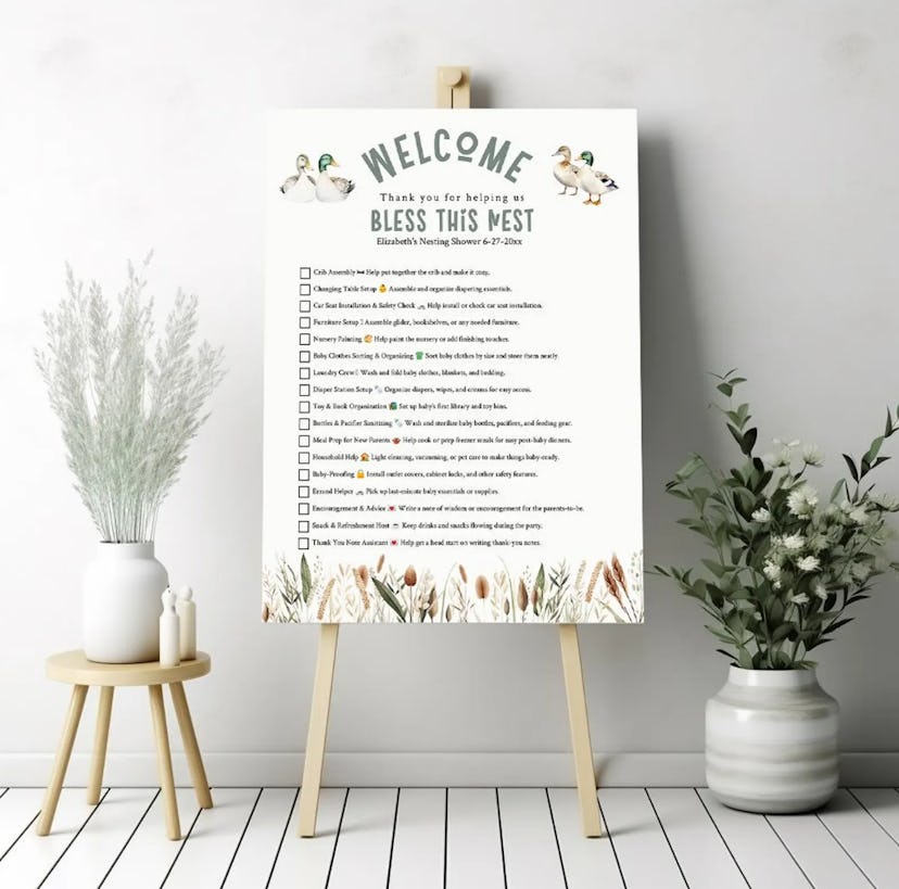 Prep the Nest Welcome Sign Editable Poster By InnerOtterDigital