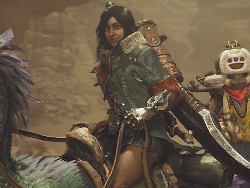 A hunter with a Palico