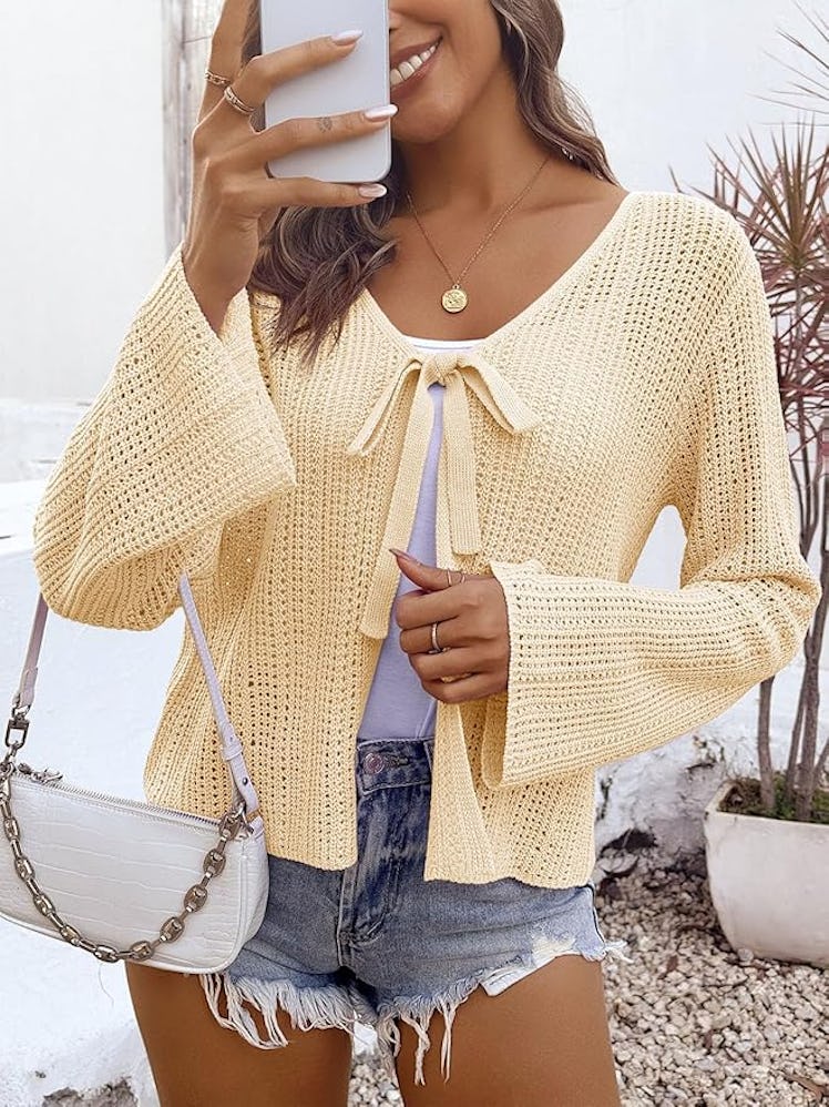 Saodimallsu Crochet Lightweight Cardigan
