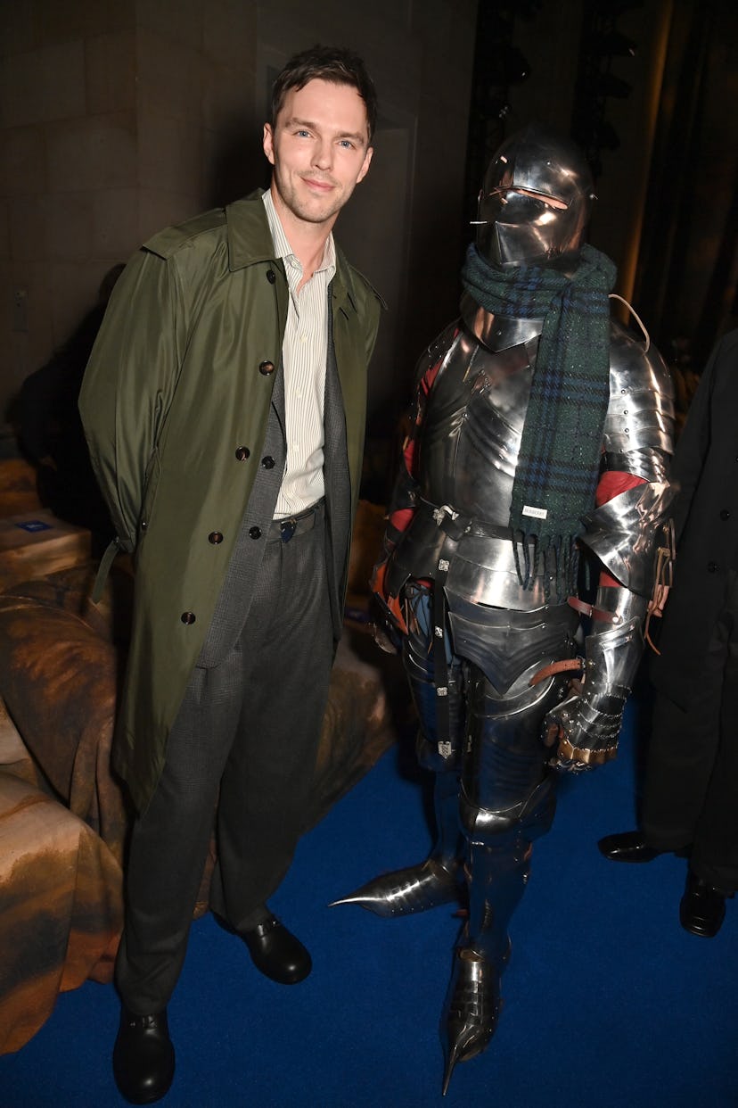 Nicholas Hoult and The Knight attend the Burberry Winter 2025 show during London Fashion Week on Feb...