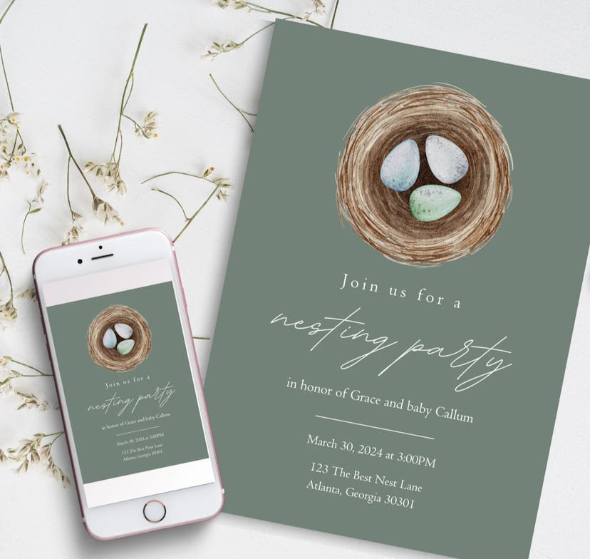 Editable Digital Download Nesting Party Invitation By BindleDesigns