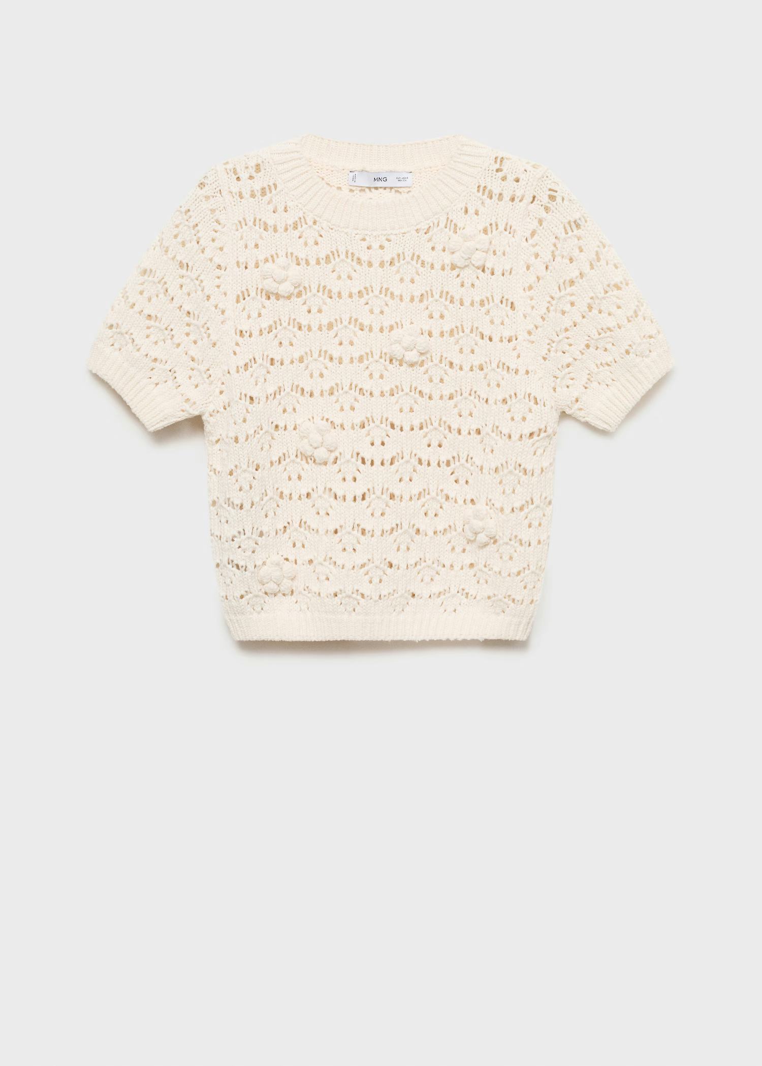 Short Openwork Knitted Sweater