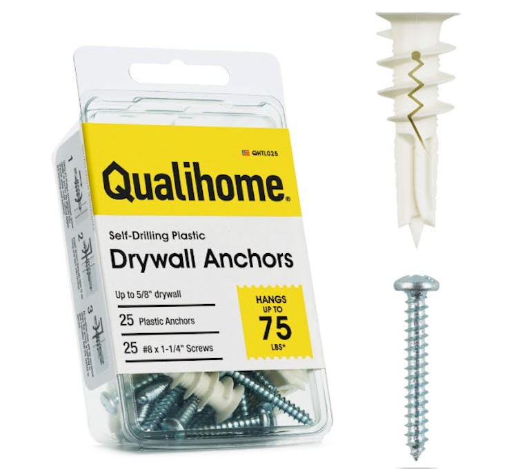 Qualihome Self Drilling Drywall Plastic Anchors with Screws (25-Pack)