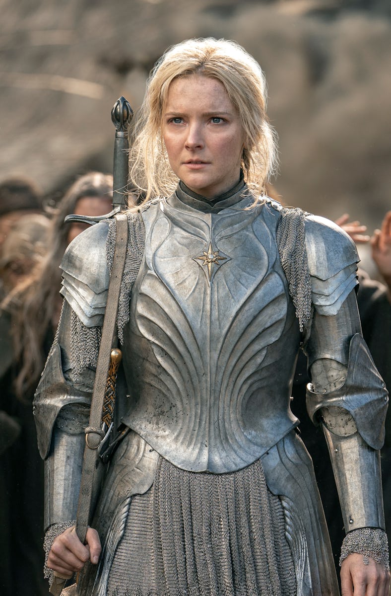 Morfydd Clark as Galadriel in The Lord of the Rings: The Rings of Power