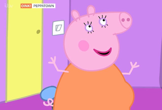 Mummy Pig, Peppa Pig's mom, is pregnant with a third child.