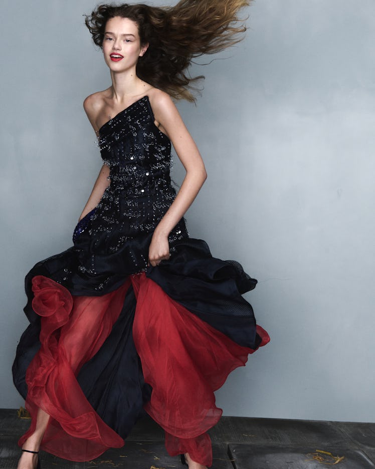 Spring 2016 “Red is the literal thread that ran through this season,” says Armani. “It’s a color far...