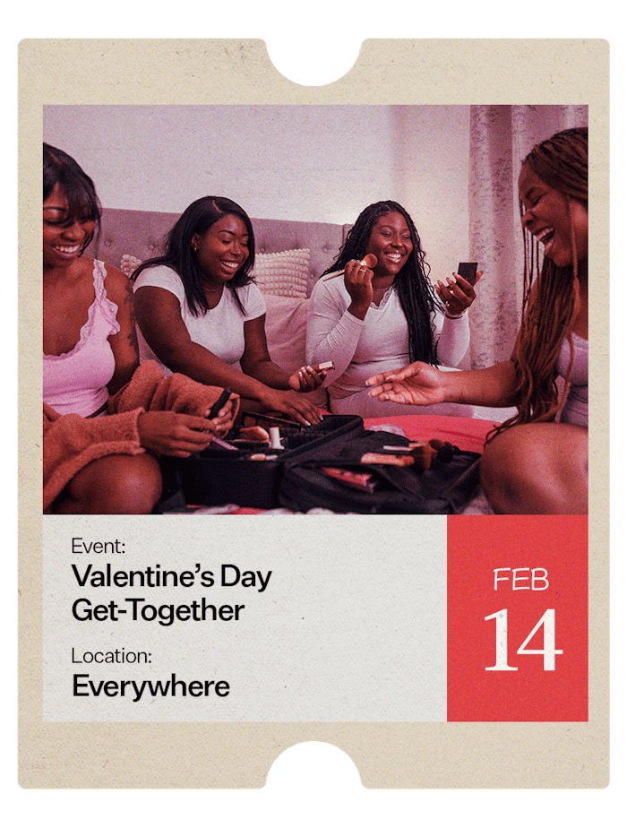 A graphic advertising Valentine’s Day.