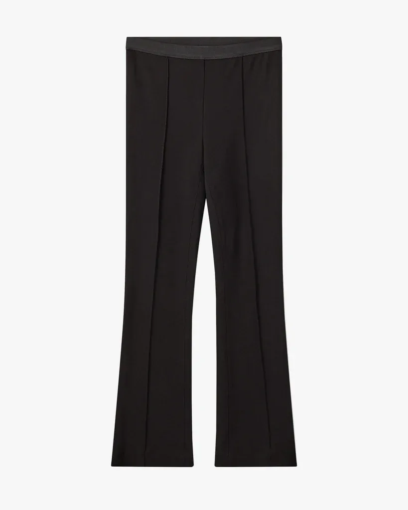 Textured Slub Crop Pant with Flounce Fringe Hem - White main image 1