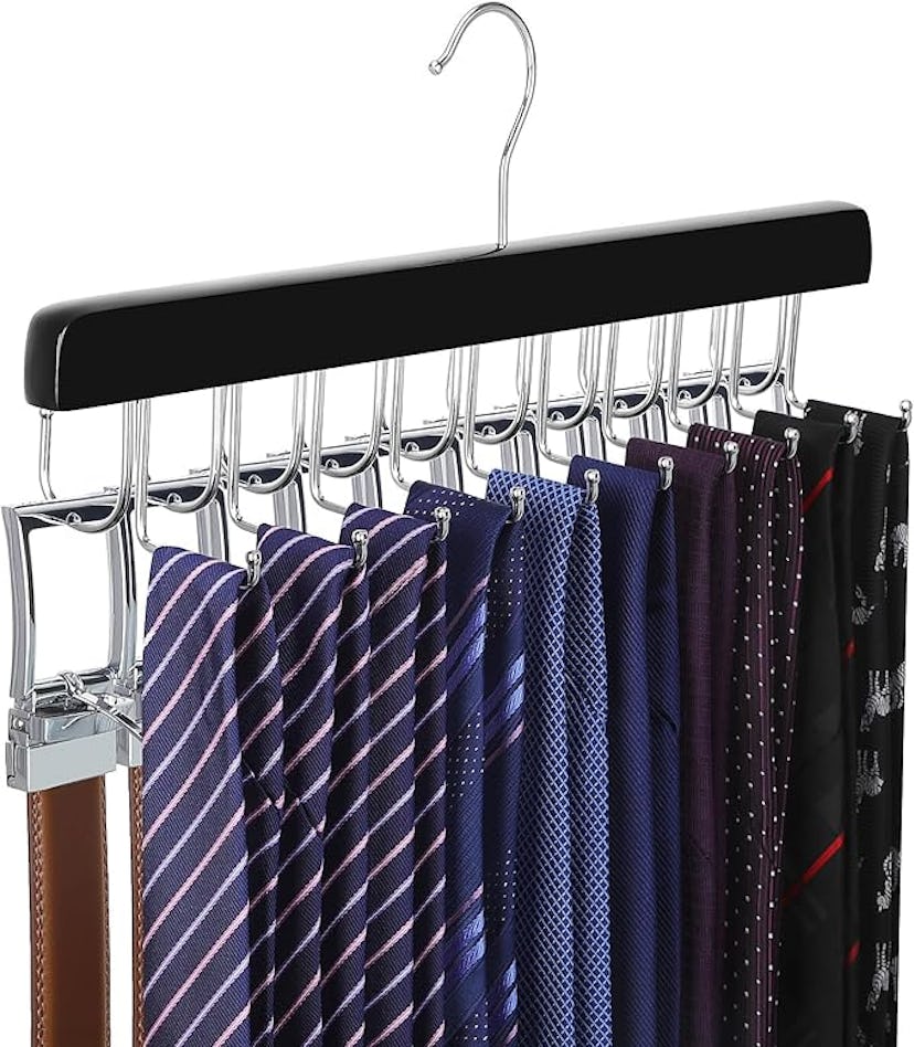 TOPIA HANGER 2 in 1 Belt Tie Hanger for Closet