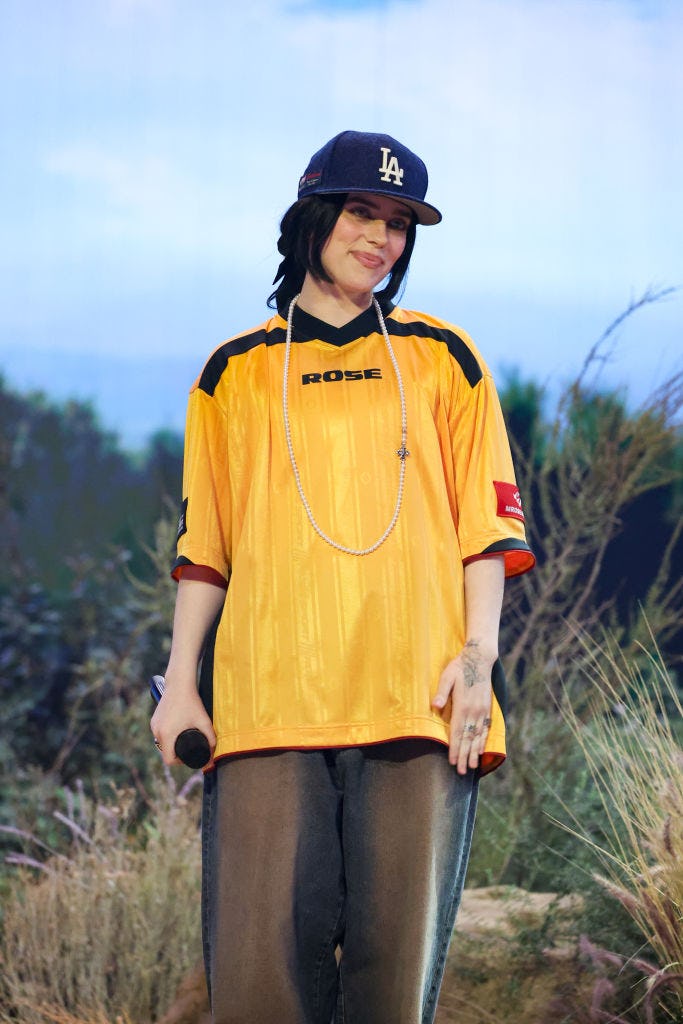 Billie Eilish with a jellyfish haircut.