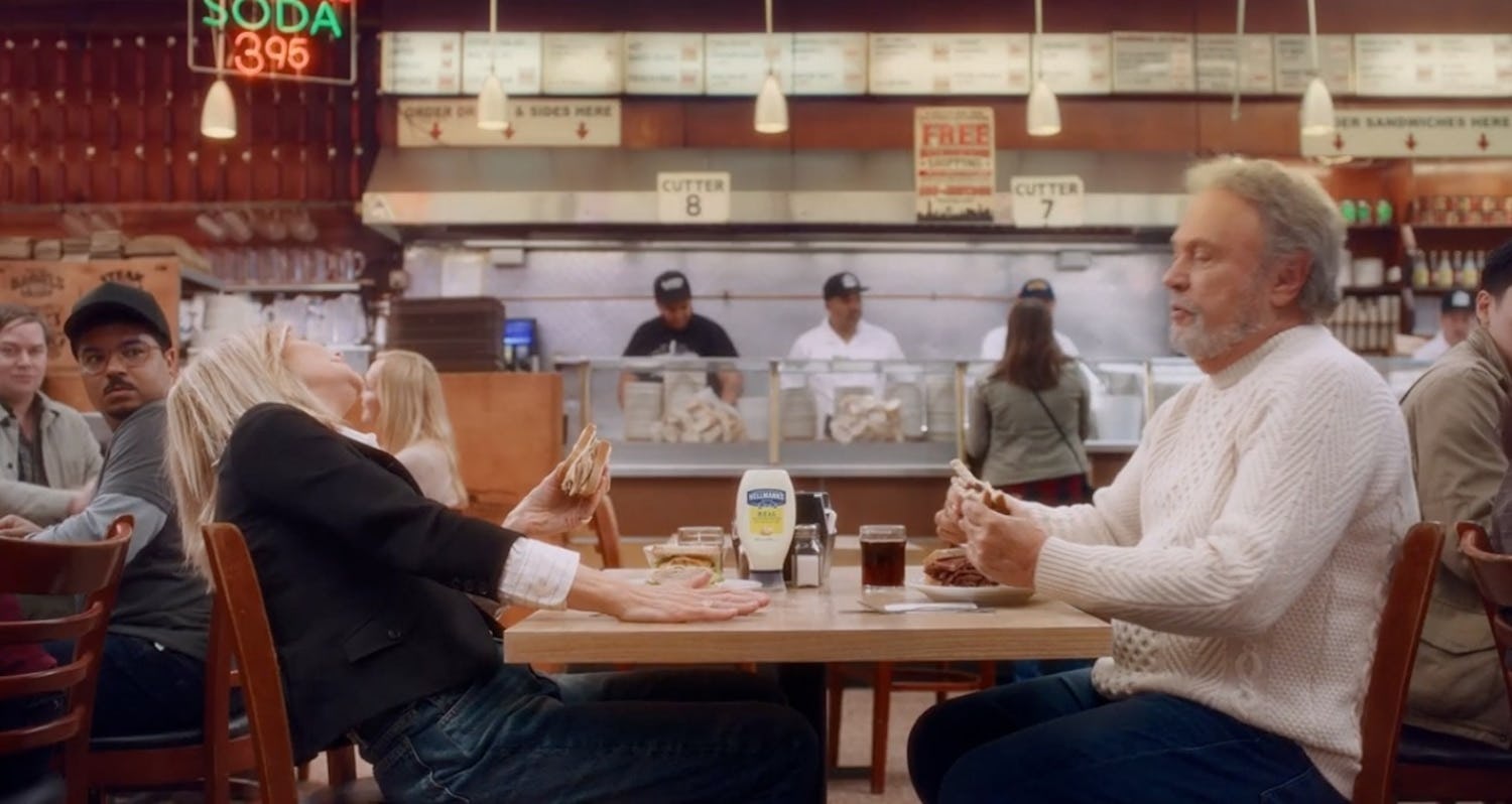 Meg Ryan and Billy Crystal in Hellmann&rsquo;s Super Bowl commercial