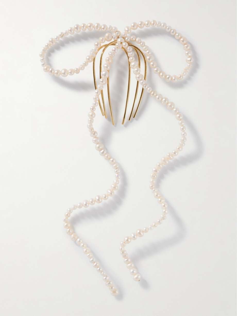 Completedworks Gold-Plated Pearl Hair Comb