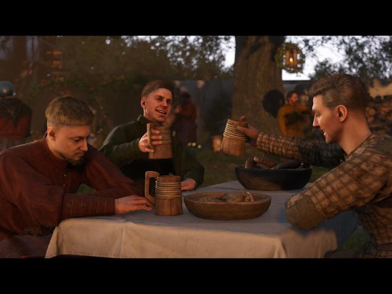 Henry and friends enjoy a pint together