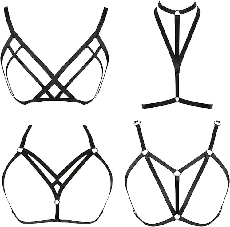 FIBO STEEL Strappy Cage Bras (4-Pack)