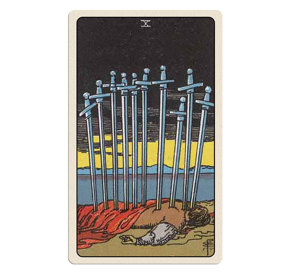 Your tarot card for Thursday, February 6, 2025 is the Ten of Swords.