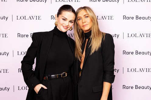Selena Gomez and Jennifer Aniston wear black pantsuits to celebrate Galentine's Day 2025 with their ...