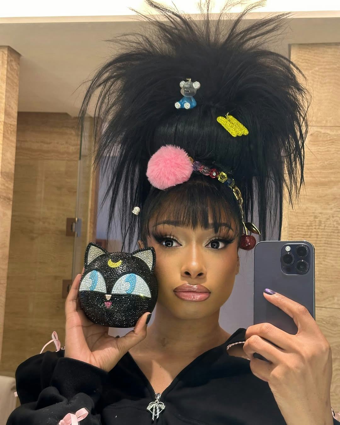 Megan Thee Stallion gives the no pants trend a cutecore twist.