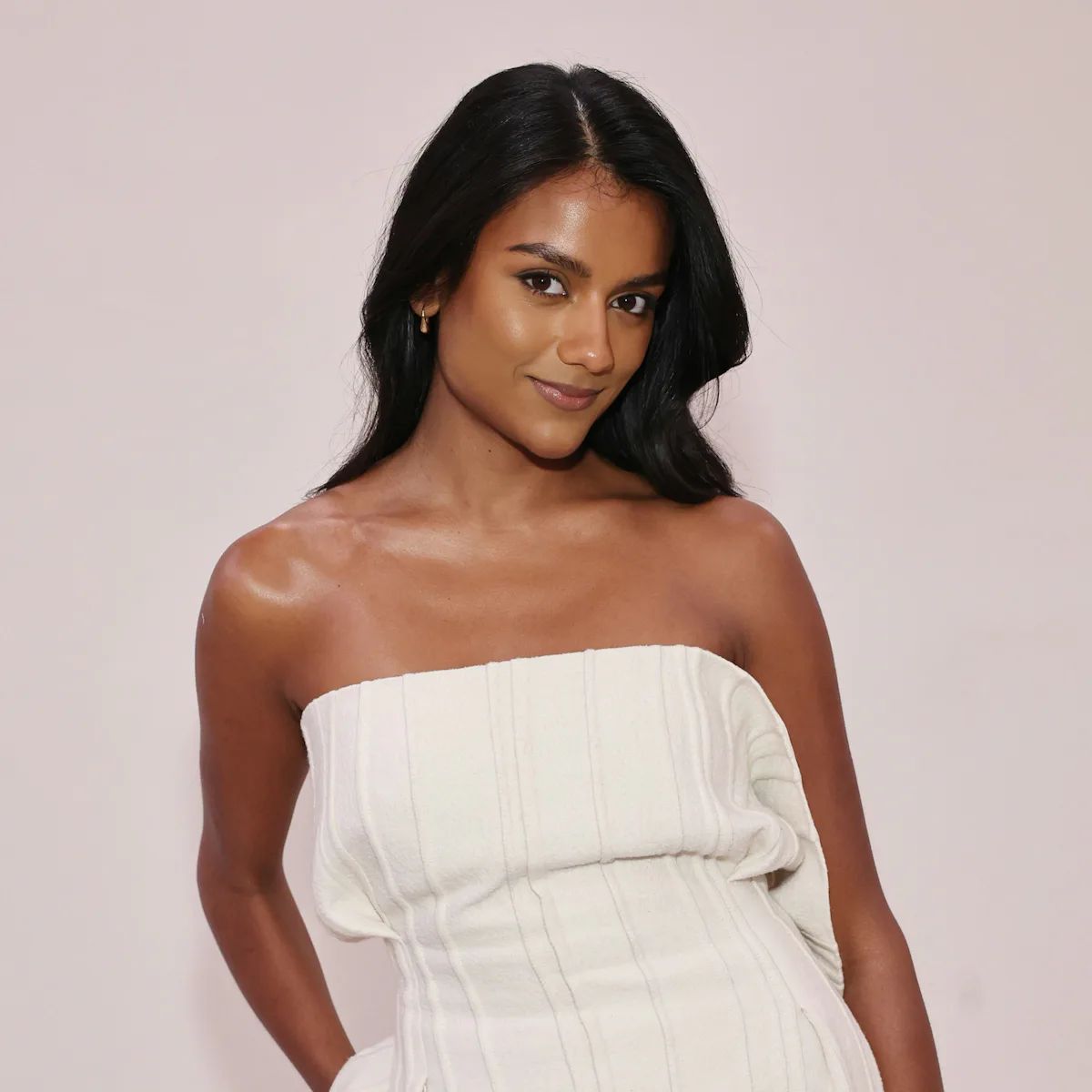 Simone Ashley Pairs Her Bridal White Dress With Chocolate Brown Sling Backs Simone Ashley Pairs Her Bridal White Dress With Chocolate Brown Sling Backs