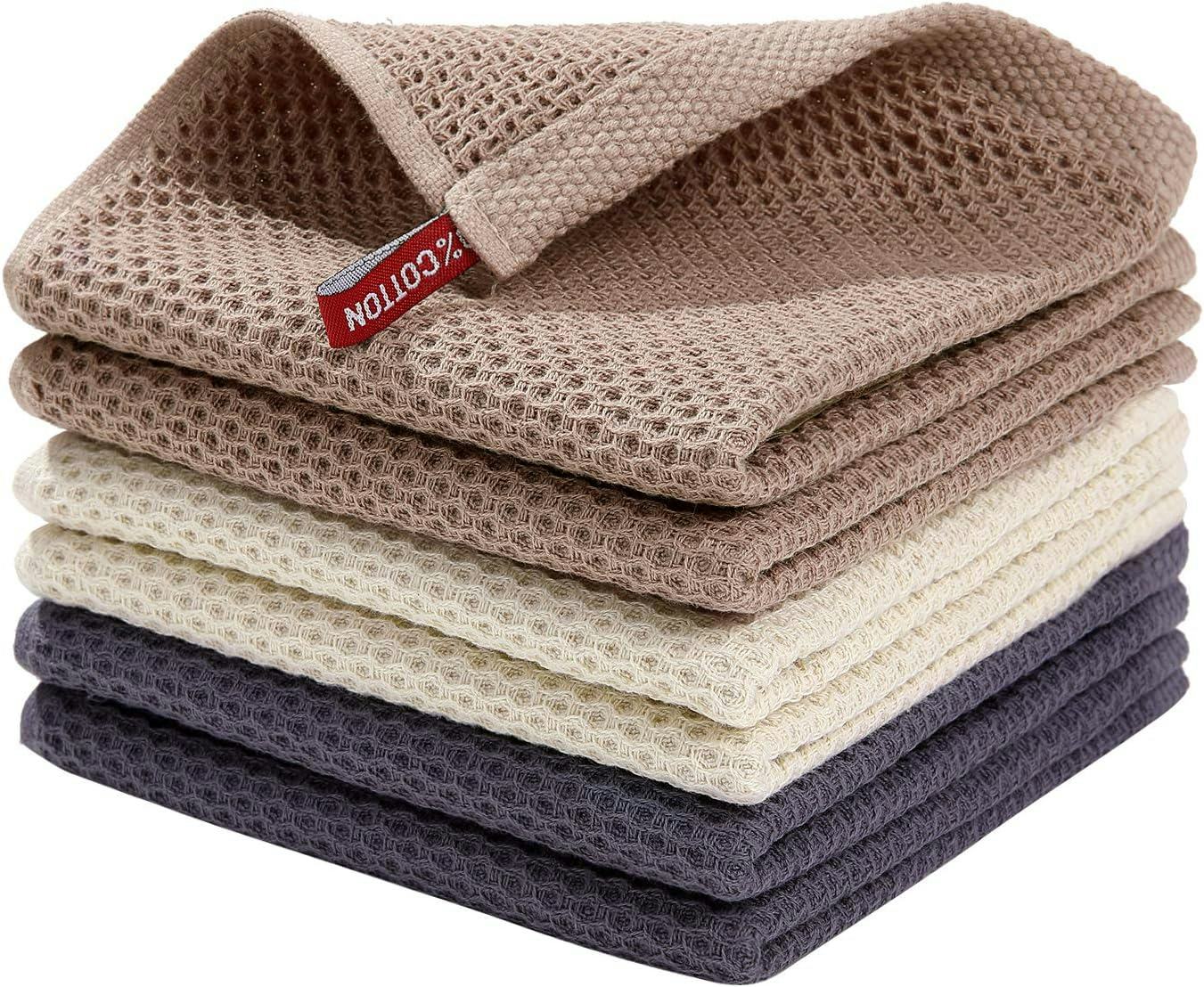 Homaxy 100% Cotton Waffle Dish Cloths
