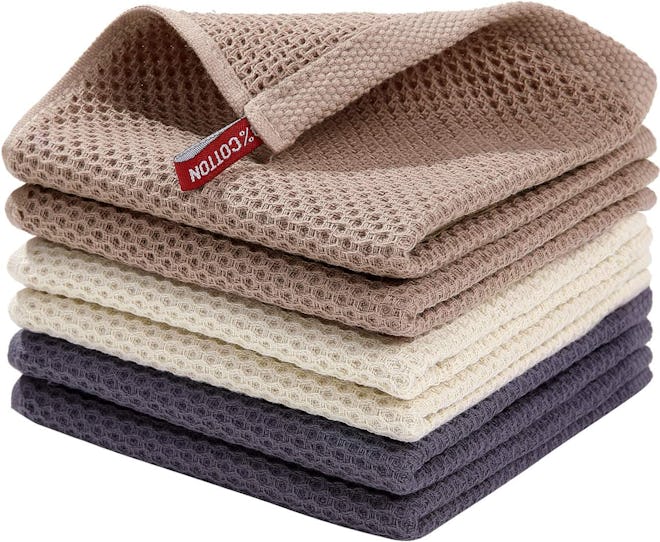 Homaxy 100% Cotton Waffle Dish Cloths