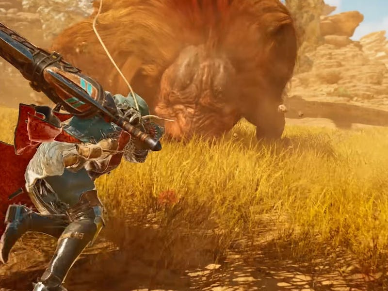 A player can be seen performing an Offset Attack wtih a Great Sword.