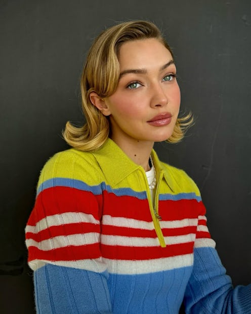 Gigi Hadid wore a flipped-out bob.