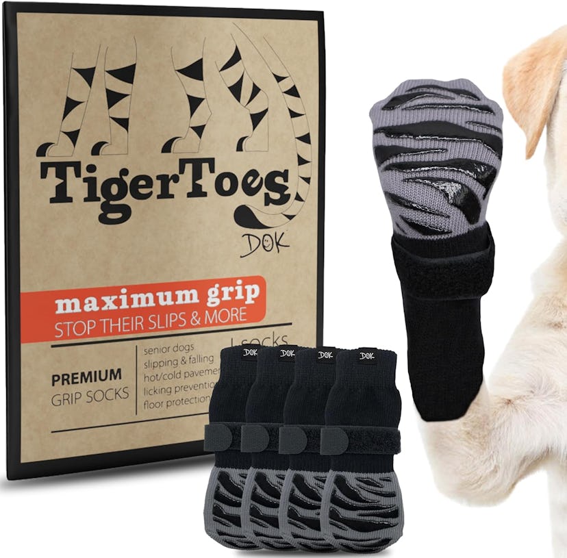 DOK TigerToes Premium Non-Slip Dog Socks