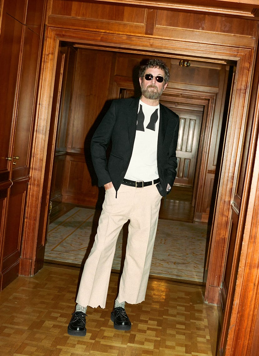 Stefano Pilati wears his own clothing and accessories.