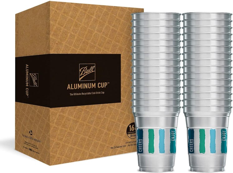 Ball Aluminum Cup Recyclable Party Cups, 16 Oz. (30 Pack)