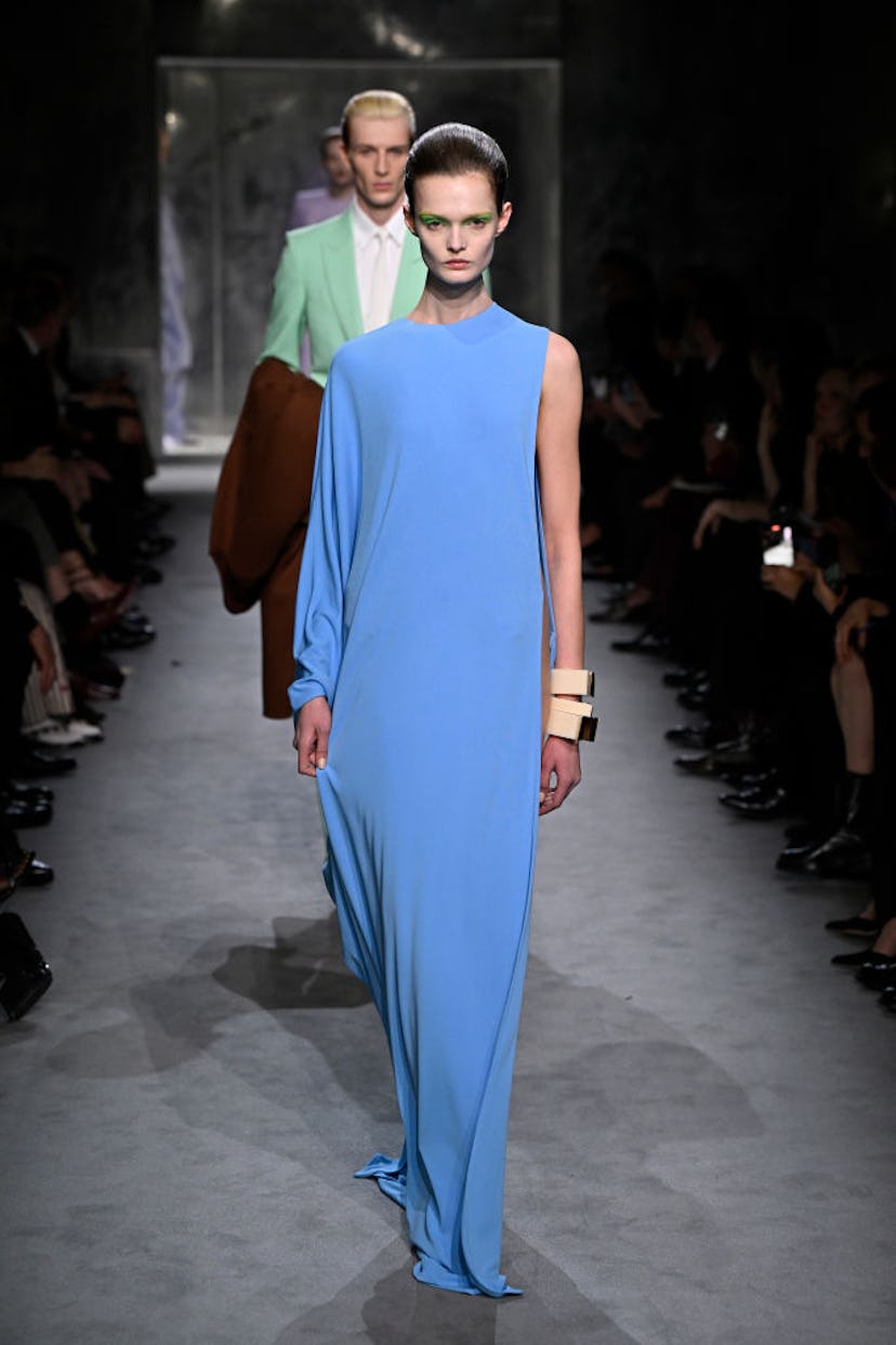 A model walks the runway during the Tom Ford Womenswear Fall/Winter 2025-2026 show as part of Paris ...