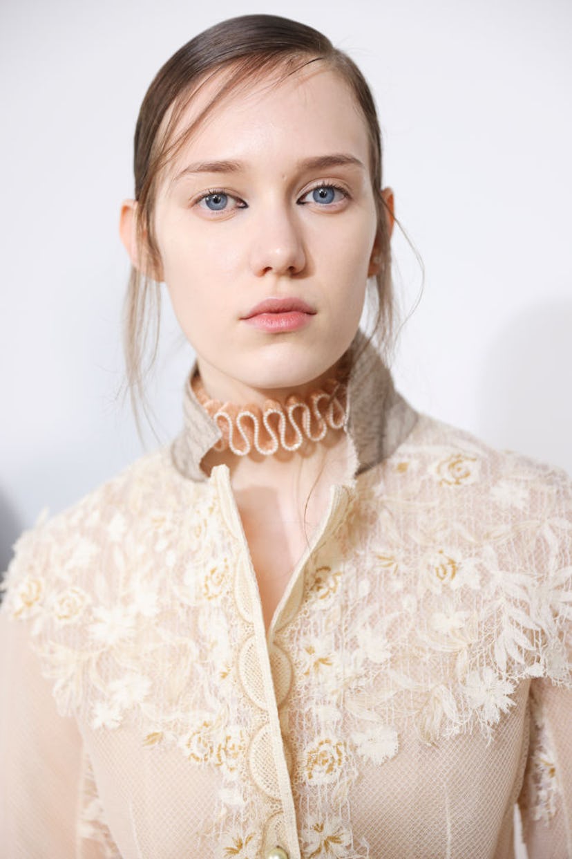 Backstage at the Christian Dior Fall RTW 2025 fashion show as part of Paris Fashion Week