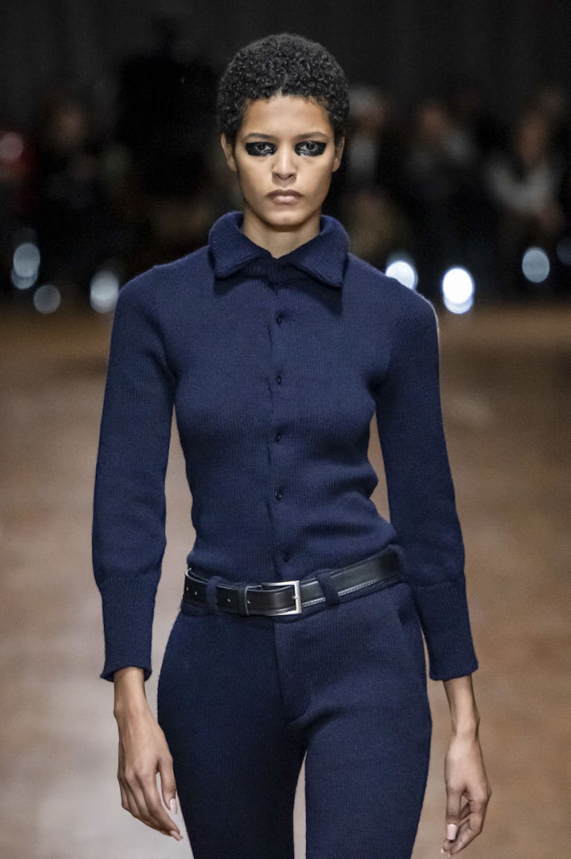 A model walks the runway during the Hodakova Ready to Wear Fall/Winter 2025-2026 fashion show as par...