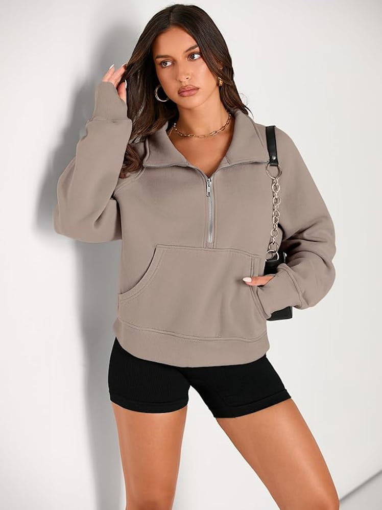 AUTOMET Half-Zip Cropped Sweatshirt