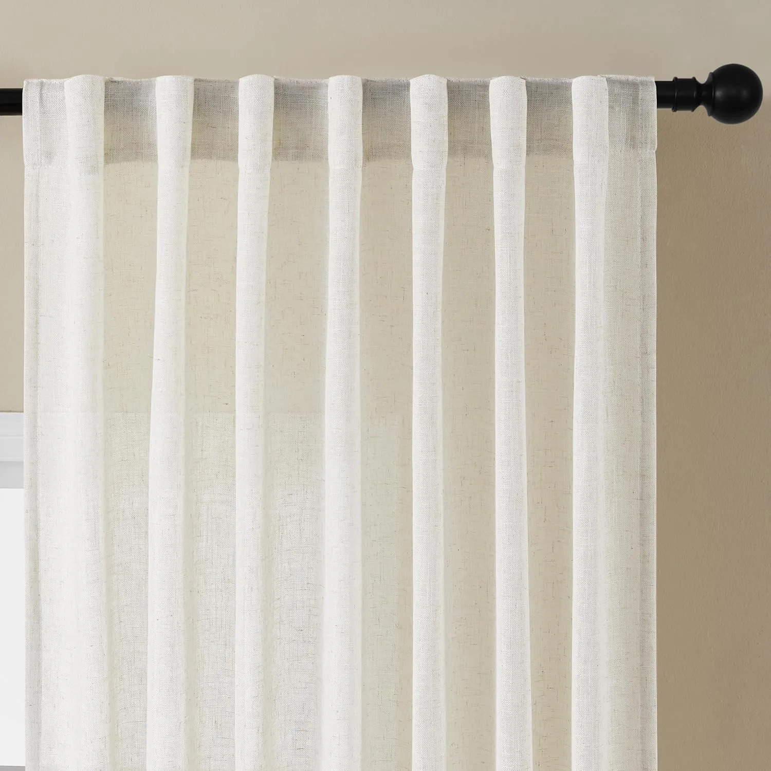 Joydeco Light-Filtering Linen Curtains