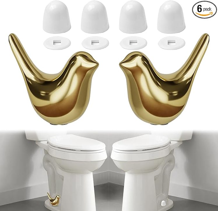 MENNTY Ceramic Bird Toilet Bolt Caps (6 Pieces)